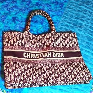 Monogram Fashion Tote/Shoulder Bag, EUC, Purple & Cream